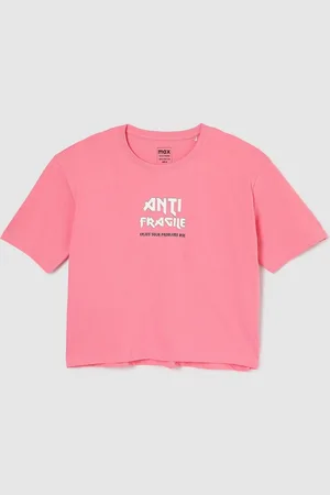 Max Collection Girls Typography Printed Round Neck Cotton T-shirt