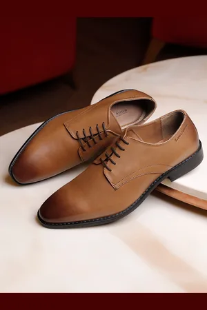 LOUIS STITCH Men British Tan Premium Egyptian Crust Leather Formal Derbys