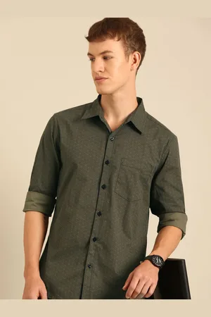 Provogue Men Cutaway Collar Micro Ditsy Printed Cotton Casual Shirt