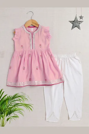 The Magic Wand Girls Floral Printed Anarkali Kurta with Trousers