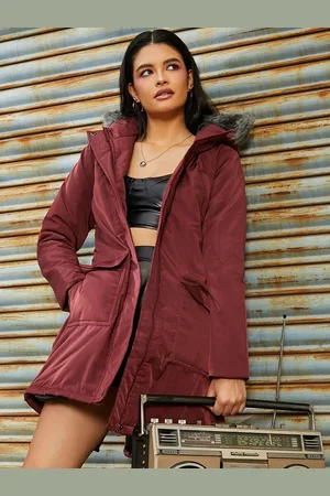 Campus Women Hooded Solid Casual Parka Jacket