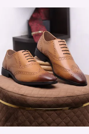 LOUIS STITCH Men British Tan Premium Egyptian Crust Leather Formal Brogues