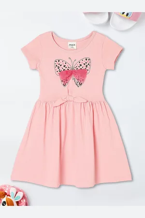 Max Collection Girls Printed Fit & Flare Dress