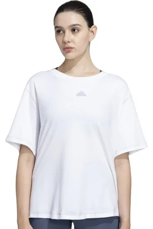 adidas Women Solid Round Neck Cotton Relaxed Fit T-shirt