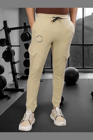 STELLERS Men Cotton Solid Stretchable Cargo Joggers