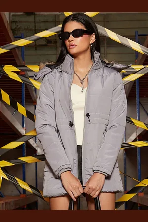 Campus Women Hooded Solid Casual Parka Jacket