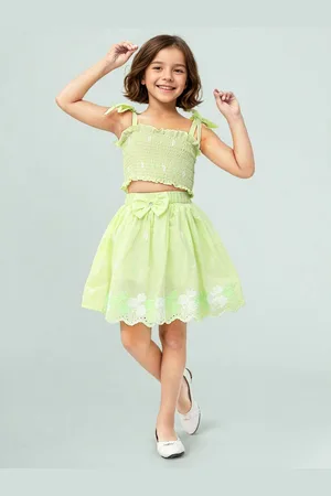Toonyport Girls Printed Pure Cotton Top with Skirt