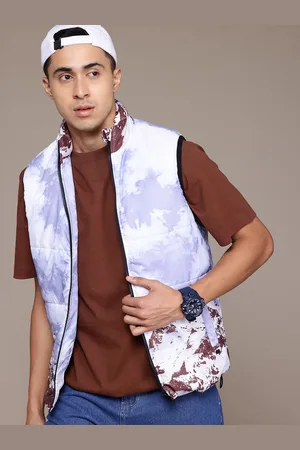 Roadster The Lifestyle Co. Abstract Printed Gilet Padded Jacket