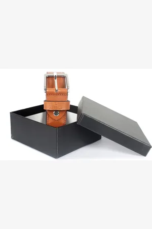 THE CLOWNFISH Men Brown Leather Belt