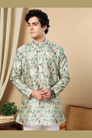 TATTVA Ethnic Motifs Printed Mandarin Collar Straight Short Kurta