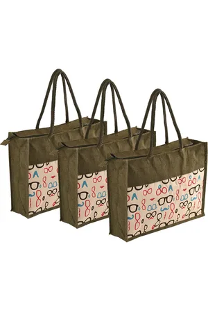 Kuber Industries Unisex Pack Of 3 Graphic Printed Shopper Handheld Bags