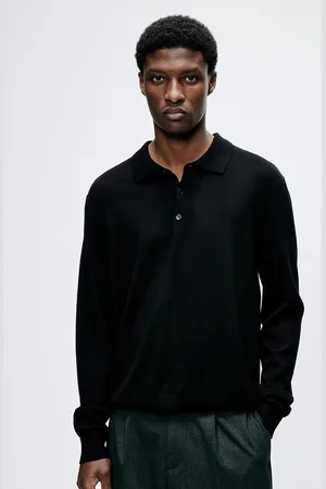 H&M Men Slim Fit Fine-Knit Polo Tshirts