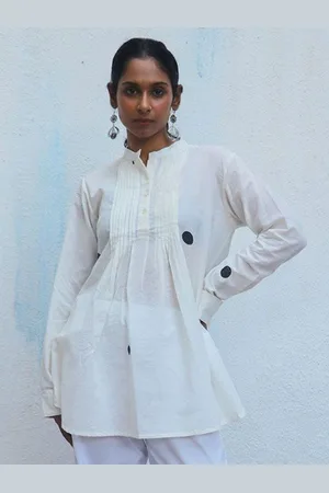 Chidiyaa Women Polka Dots Pure Cotton Tunic