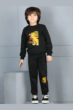Cutiekins Boys Pure Cotton Printed Sweatshirt & Joggers Clothing Set