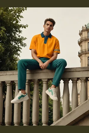H&M Men Double Buttoned Cotton Polo T-Shirt