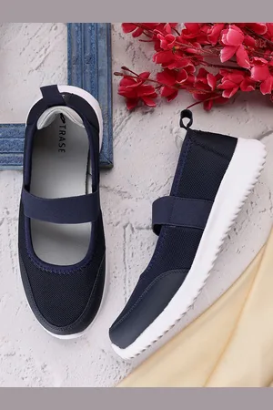 TRASE Women Navy Blue Slip-On Sneakers