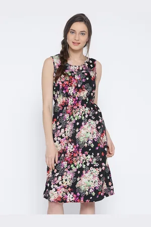 Sera Women Black Printed Tailored Dress