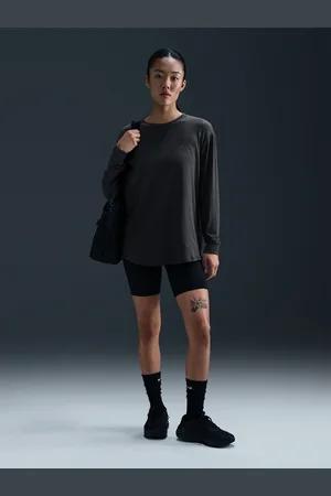 Nike One Relaxed Women Cotton Dri-FIT Long-Sleeve Tops