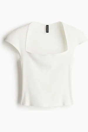 H&M Women Square-Neck Ribbed Tops