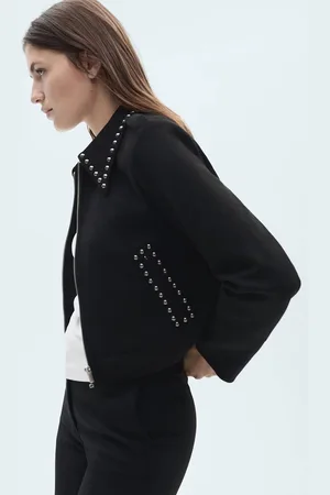 MANGO Women Rivet Embellished Tailored Jacket