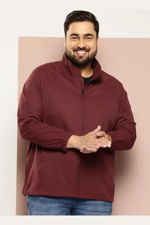 Sztori Men Plus Size Geometric Self Design Sporty Jacket