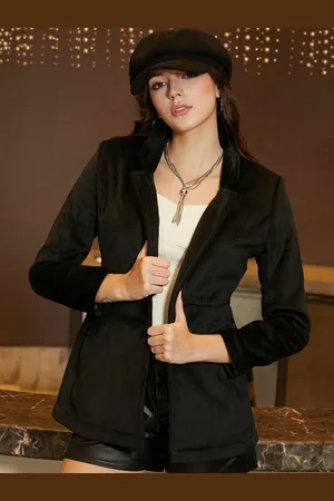 Campus Notched Lapel Onyx Single-Breasted Blazer
