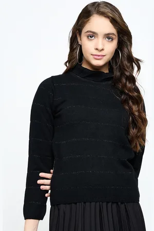 CREATIVE LINE Women Woollen Self Desgin Knitted Top