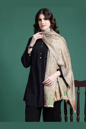 Sangria Women Floral Woven Design Shawl