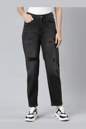 ZHEIA Women Relaxed Fit High-Rise Mildly Distressed Heavy Fade Stretchable Jeans