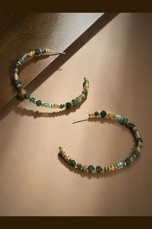 Accessorize Circular Beaded Half Hoop Earrings