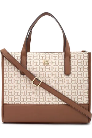 Tommy Hilfiger Women Brand Logo Printed Shopper Leather Shoulder Bag