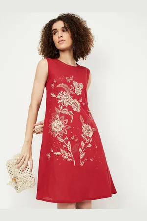 Max Collection Women Floral Print A-Line Dress