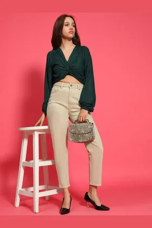 Oxolloxo Women V-Neck Long Sleeve Crop Top