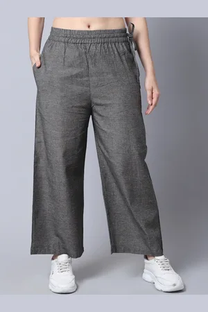 Jinfo Women Mid-Rise Parallel Cotton Trousers