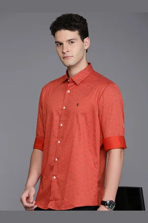 Louis Philippe Pure Cotton Slim Fit Ethnic Motifs Printed Casual Shirt