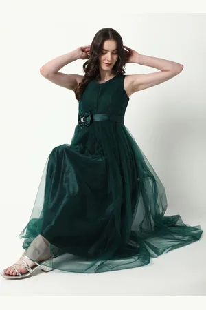SHOWOFF Women Net Fit & Flare Maxi Dress