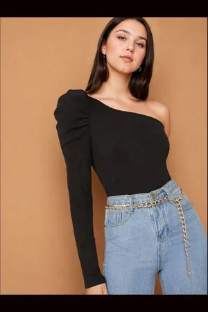 KOTTY Women Solid One Shoulder Top
