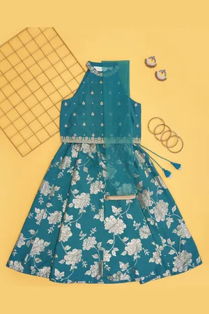 Pantaloons Girls Floral Embellished Ready to Wear Lehenga & Blouse With Dupatta