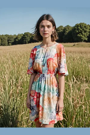 H&M Open Back Floral Print Dress