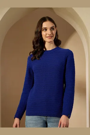 CREATIVE LINE Women Woollen Self Desgin Knitted Top