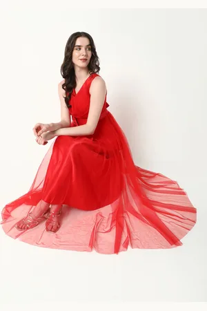 SHOWOFF Women Net Fit & Flare Maxi Dress