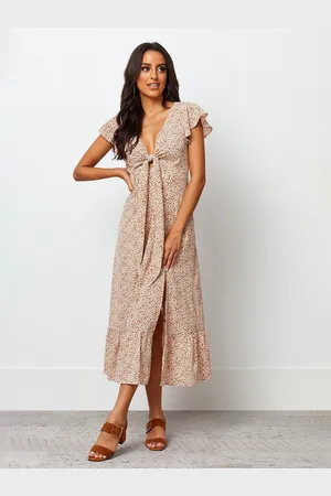 Roadster The Lifestyle Co. Floral Printed Georgette Cap Sleeves A-Line Maxi Dress