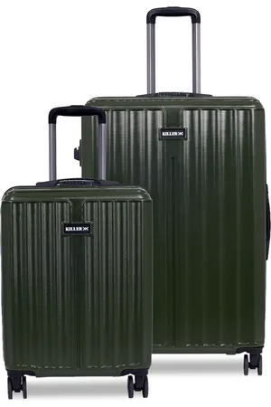 Killer Set Of 2 Hard-Sided Large Non-Padded Back Trolley Bag