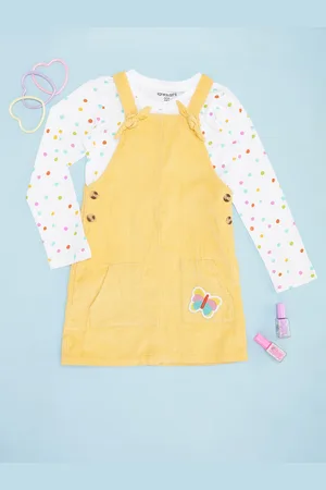 Pantaloons Girls Printed Round Neck Cotton Pinafore Dress