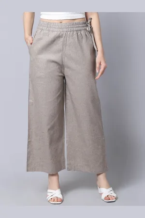 Jinfo Women Mid-Rise Parallel Cotton Trousers