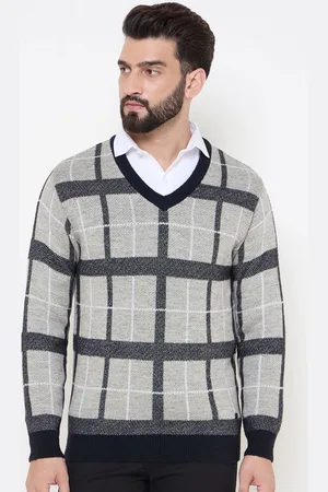 Duke Men Acrylic Checked Pullover Sweaters