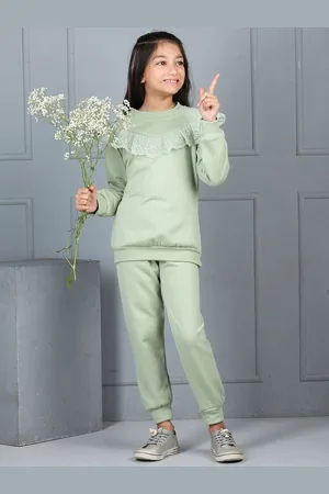 Cutiekins Girls Pure Cotton Sweatshirt & Joggers Clothing Set