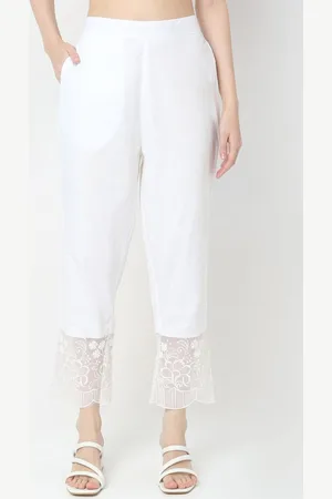 Ethnicity Women Solid Smart Straight Fit Trousers