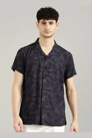 Provogue Men Cuban Collar Floral Printed Casual Shirt