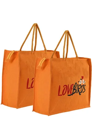Kuber Industries Unisex Pack Of 2 Typography Printed Shopper Handheld Bags